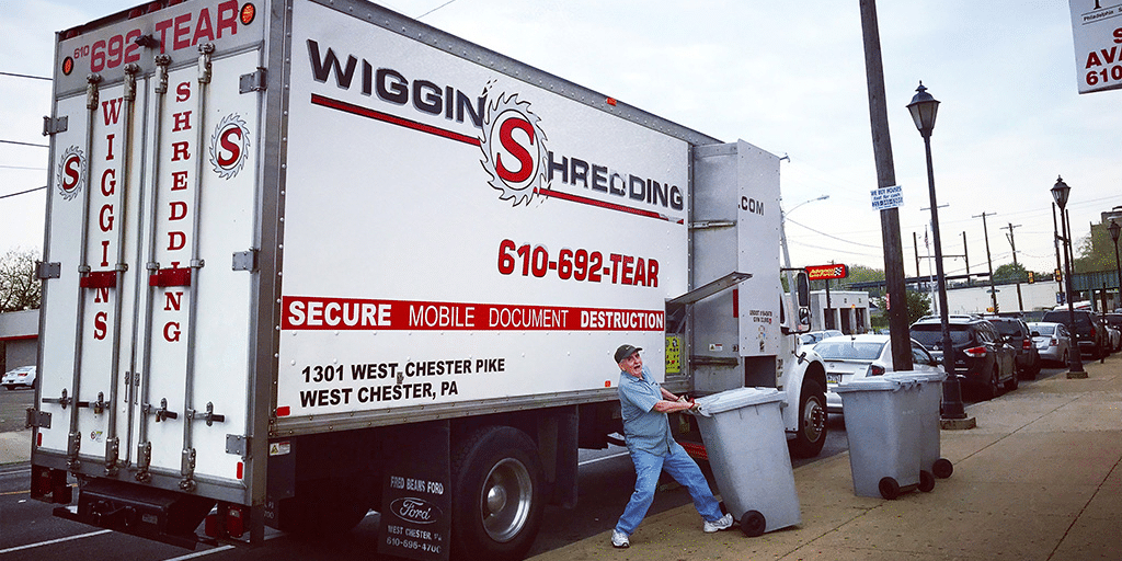 Wiggins Shredding providing an onsite shred service with their mobile shred truck