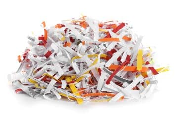 A small pile of shredded paper